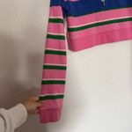 Solid & Striped  Cropped Stripe Rugby Pullover Sweatshirt Pink Blue Green Large Photo 2