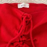 Red Lace Up Crop Top Size XS Photo 1