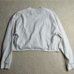 yellow label: White Cropped Long Sleeve Tee Size M Photo 3