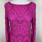 Nightcap 4 Dress Women Large Pink Lace Open Back Bell Sleeve Boho Boatneck New Photo 5