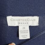 Charter Club Woman 2X Navy Open Front Cardigan Viscose Nylon Stretch Casual Photo 2