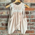 Free People  Pink Lace Detail Sleeveless Button Front Tank Top Shirt, L Photo 4