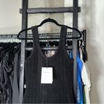 Alexander Wang  Black Chenille Raised A Logo Tank Jacquard Mini Dress Photo 4