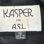 Kasper Vintage Tuxedo Jacket 16 Black Wool Satin Double Breasted Power Blazer Size 10 Photo 11