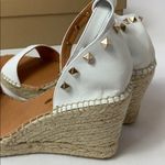 Maypol  Anthro white leather studded espadrille wedges Photo 5
