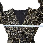 Aqua Black Gold Vneck Printed Ruched Women's Mini Dress Size XS New Photo 11