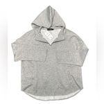 Gray oversized modern sporty chic drop shoulder hoody 1/4 zipper pockets NWT M Size M Photo 6