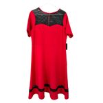 Eloquii NWT  14 Studio Dress red black mesh sheath fit flare bustier top Short Photo 2