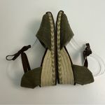 UGG  Sandals Delmar Wedge Espadrille Ankle Textured Sherpa Toe Bed Olive Green Photo 5