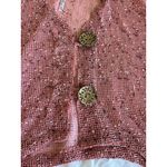 Lulu B Cardigan Top M Mesh Button Cover Up Sheer Asymmetrical Lagenlook Artsy Pink Size M Photo 4
