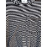 MOTHER The Keep On Rolling Pocket Stripe Tee Size Medium Cream and Navy Blue Photo 5