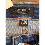 Judy Blue Dad Jean Mid Rise Straight Distressed Denim Blue Stretch Size 7 28 NWT Photo 4