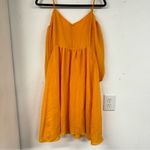 Moulinette Soeurs  Marigold Orange Cold Shoulder Puff Sleeve Knee Length Dress S Photo 12