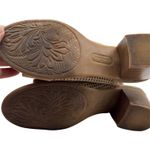 Sonoma Size 8.5 Peep Toe Tan Perforated Sandals Block Heel & Back Strap Photo 9