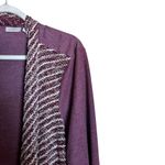 LOGO Lori Goldstein Cardigan Womens XL Multicolor Mixed Media Drape Open Sweater Photo 2