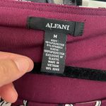 Alfani  Blouse Maroon Floral Long Sleeve Scoop Neck Pullover Size medium Photo 3