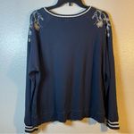 Rose + Olive  Embroidered Navy Blue  sweatshirt SZ:XL Photo 1