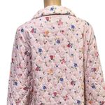 Vintage Sears Quilted Pink Floral Robe House Coat Pearl Snap Up Womens Medium Photo 3