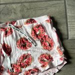 PINK - Victoria's Secret  Pink and Red Pajama Shorts with Ruffled Hem Photo 1