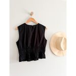 J.Crew | NWT Hyacinth top in cotton poplin in Black | Sz S Photo 4