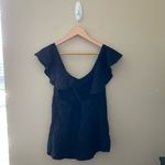 DO+BE Women’s  Black Ruffle Sleeve Cross Back Tank Top Size Small Photo 1