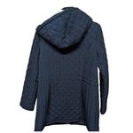 Laundry by Shelli Segal Quilted Hooded Jacket Navy Blue Medium Faux Fur Lined Photo 1