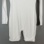 Naked Wardrobe  NW Mock Neck Sculpt Romper White Size Large Long Sleeve‎ Shorts Photo 5