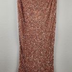 Retrofête Retrofete Lowe Sequin Beaded Skirt in Dusty Peach Midi Size Small Photo 5