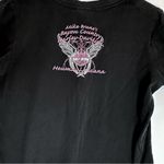 Harley Davidson Pink Rhinestone Logo Black Tee Shirt Womens XL USA Made Photo 9