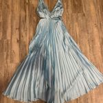 Abercrombie & Fitch Abercrombie Blue Giselle Pleated Cutout Maxi Dress Photo 4