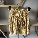 American Eagle  Outfitters Yellow Floral Pull On Paperbag Ruffle Skirt Photo 0