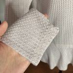 Paper Crane thermal waffle knit scoop neck peplum top in pale cream lilac size S Photo 7