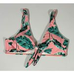 Pink Pastel Palm Tree Floral Bikini Top Swimwear Bathing Suit Size L 🌴✨ Size L Photo 0