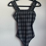 Le lis  Black and White Plaid Bodysuit Photo 1