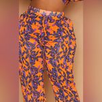 Pretty Little Thing NWT Plus Orange Beach Flares Floral Tropical Womens Size US 16 Photo 4