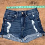 EXPRESS  Stretch+ Performance Shortie High Rise Distressed Denim Shorts Photo 2