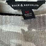 Rock & Republic Neutral Abstract Camo Sweater Lightweight Women's Size XL Photo 5