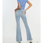 Kancan Selena Light Wash Mid Rise Flare Jeans with Raw Hem size 9/28 Blue Photo 1