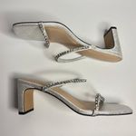 FARYL by Farylrobin Alexandra Metallic Rhinestone Embellished Heels in Silver Size 8.5 Photo 6