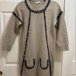 See By Chloe Wool Knit Dress with Pockets Tan, Black and White Size Small Photo 1