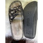 Alegria Black & Gold Leather Rhinestone Embellished Slide Sandals EU 41 Photo 5