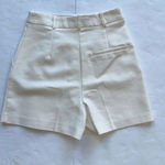 ZARA  High Rise shorts Cream Gold Buttons Front Seam Pleated Size S Photo 7