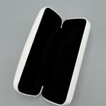 Nine West Vtg  White Hard Sided Sun Eye Glass Case Black Lined Interior Travel Photo 1