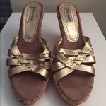Steve Madden  Gold Wedge Cork Sandals Photo 1
