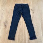 Just Black  - Fringe Hem Denim Jeans in Black Photo 4