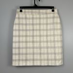 Alice Blue Skirt Full Zipper Women's XL Faux Suede Ivory Plaid Pockets Pencil Photo 5