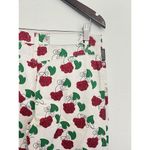 Moschino VTG 90s  White Flare Jeans Raspberry Leaf Print Red Green Y2K Cottage 26 Photo 5