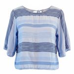 Cloth & Stone Anthropologie  Striped Button Down Blouse Light Blue XS Photo 9