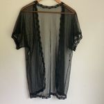 Flair|Vintage Sotted Lace Robe sz Medium Black Photo 2