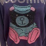 Dark blue Sweater with sparkly Bear Design Pink Photo 1